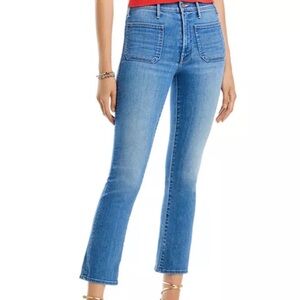 MOTHER The Patch Pocket Insider High Rise Ankle Straight Jeans in Happy Pill
